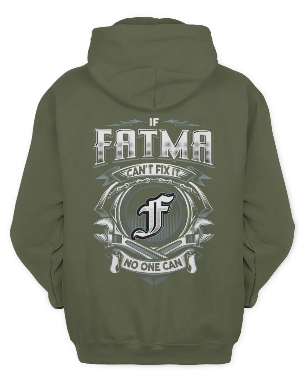 FATMA AP81-K4-626 - Personalized Ahmed Quote Apparel “If Ahmed Can't Fix It, No One Can” - Unisex Hoodie - Military Green