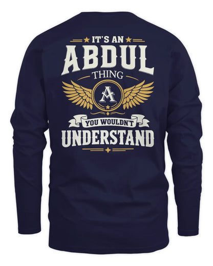 ABDUL KT06-M008 It’s a [NAME] Thing – You Wouldn’t Understand | Personalized Vintage T-Shirt - Men's Long Sleeved T-Shirt - Navy