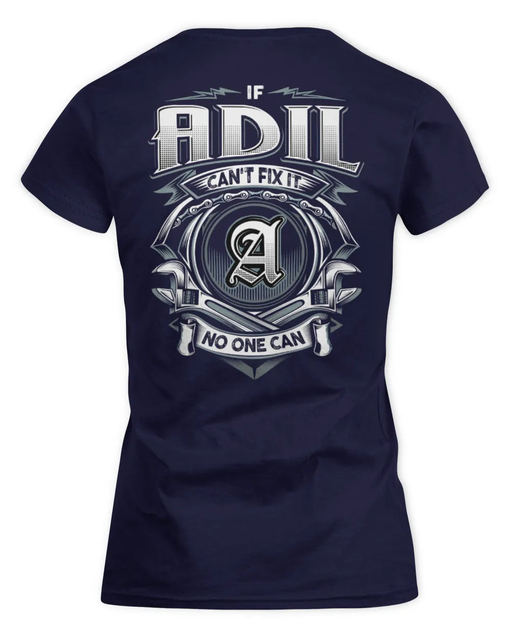 ADIL AP81-K4-626 - Personalized Ahmed Quote Apparel “If Ahmed Can't Fix It, No One Can” - Women's Standard T-Shirt - Navy