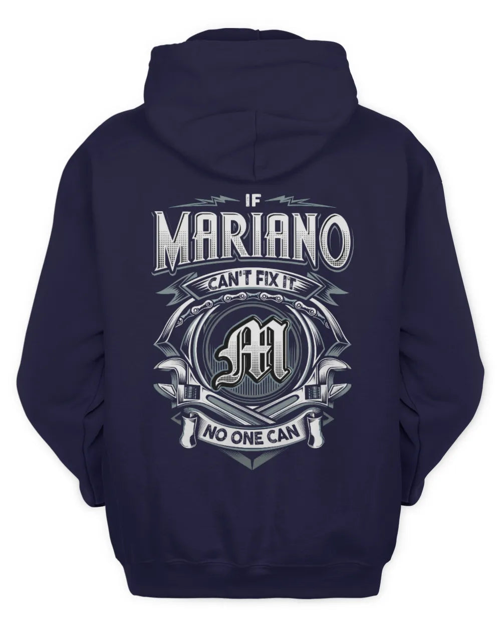 MARIANO AP81-K4-626 - Personalized Ahmed Quote Apparel “If Ahmed Can't Fix It, No One Can” - Unisex Hoodie - Navy