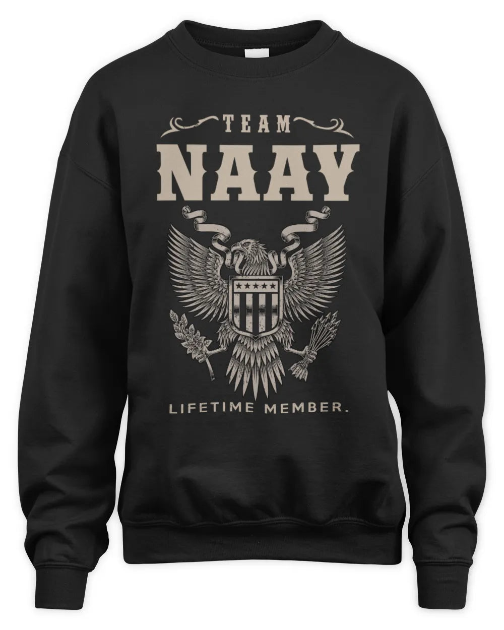 NAAY TP06-K82 – Personalized Classic Style Apparel “Team NAME Lifetime Member” - Unisex Sweatshirt - Black