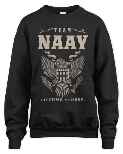 NAAY TP06-K82 – Personalized Classic Style Apparel “Team NAME Lifetime Member” - Unisex Sweatshirt - Black