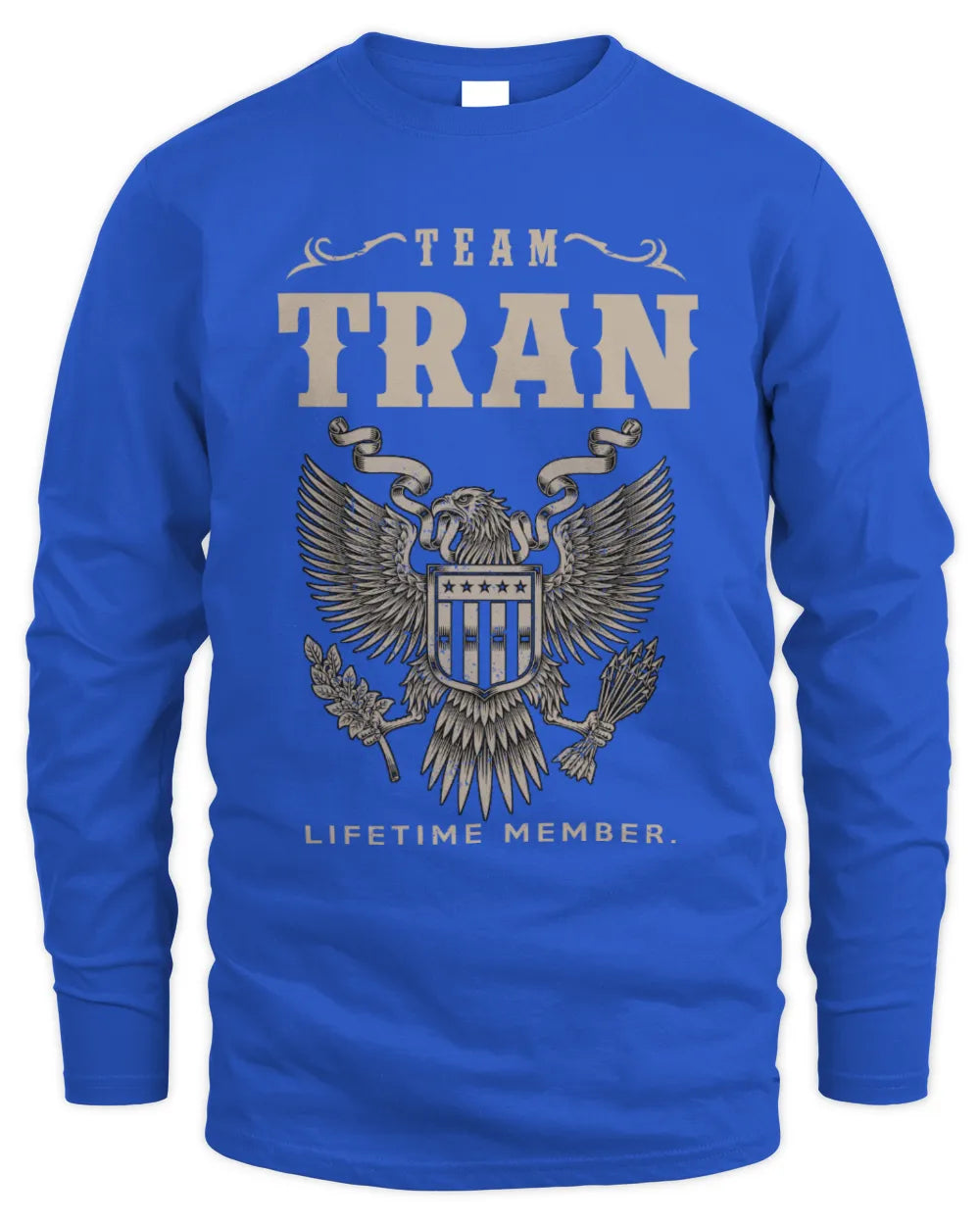 TRAN TP06-K82 – Personalized Classic Style Apparel “Team NAME Lifetime Member” - Men's Long Sleeved T-Shirt - Royal