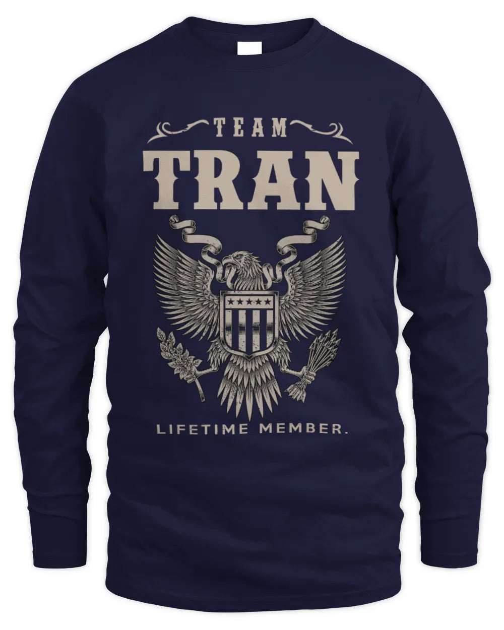 TRAN TP06-K82 – Personalized Classic Style Apparel “Team NAME Lifetime Member” - Men's Long Sleeved T-Shirt - Navy