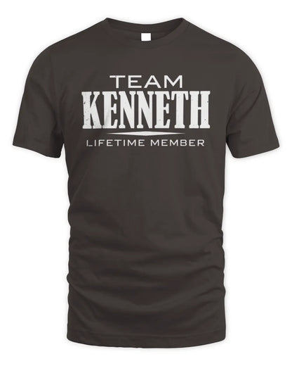 KENNETH BL62-K4-128 - Personalized “Team NAME Lifetime Member” - Unisex Standard T-Shirt - Dark Chocolate
