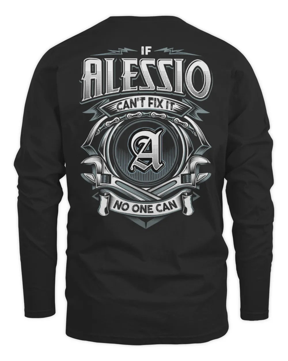 ALESSIO AP81-K4-626 - Personalized Ahmed Quote Apparel “If Ahmed Can't Fix It, No One Can” - Men's Long Sleeved T-Shirt - Black