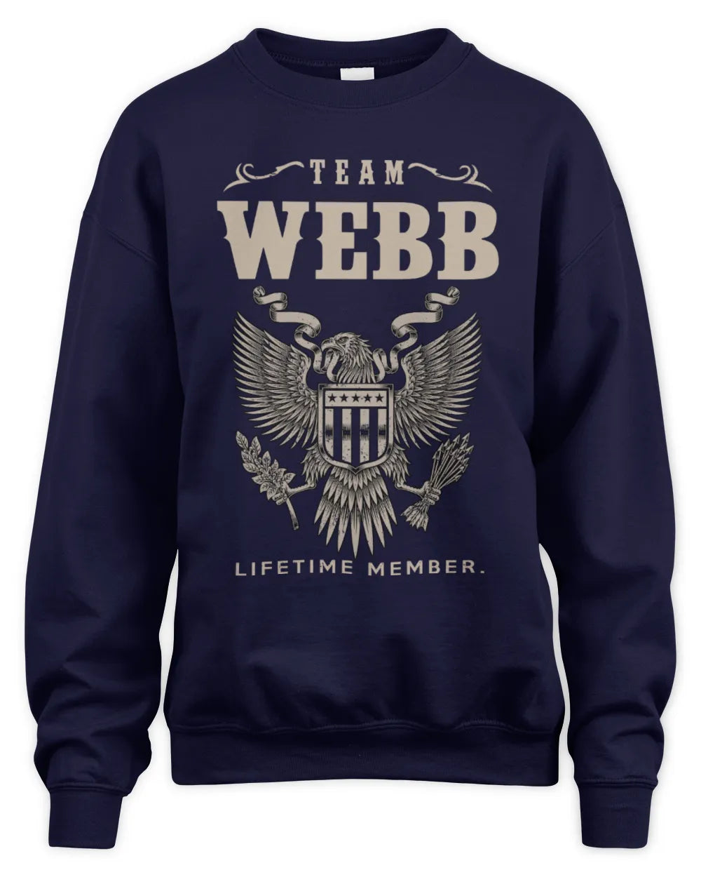WEBB TP06-K82 – Personalized Classic Style Apparel “Team NAME Lifetime Member” - Unisex Sweatshirt - Navy