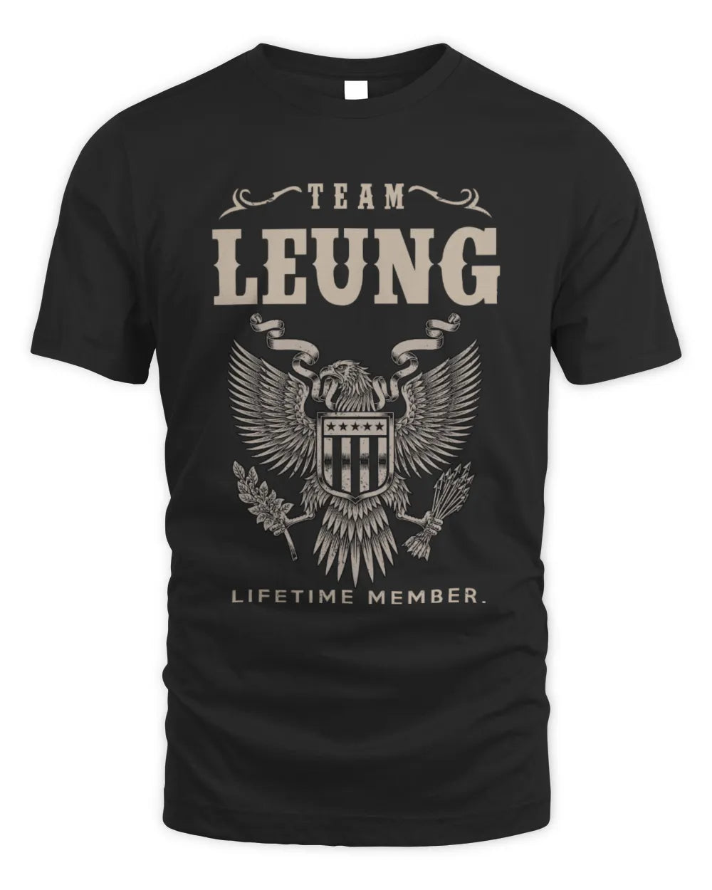 LEUNG TP06-K82 – Personalized Classic Style Apparel “Team NAME Lifetime Member” - Unisex Standard T-Shirt - Black