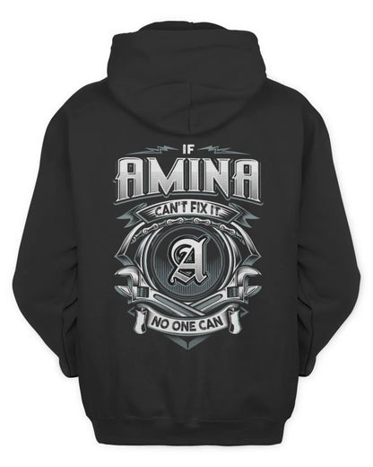 AMINA AP81-K4-626 - Personalized Ahmed Quote Apparel “If Ahmed Can't Fix It, No One Can” - Unisex Hoodie - Black