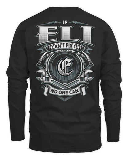 ELI AP81-K4-626 - Personalized Ahmed Quote Apparel “If Ahmed Can't Fix It, No One Can” - Men's Long Sleeved T-Shirt - Black