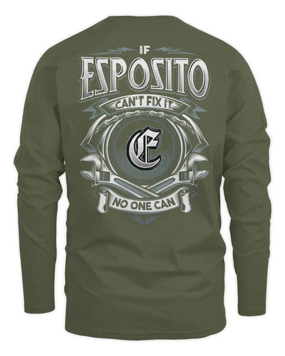 ESPOSITO AP81-K4-626 - Personalized Ahmed Quote Apparel “If Ahmed Can't Fix It, No One Can” - Men's Long Sleeved T-Shirt - Military Green