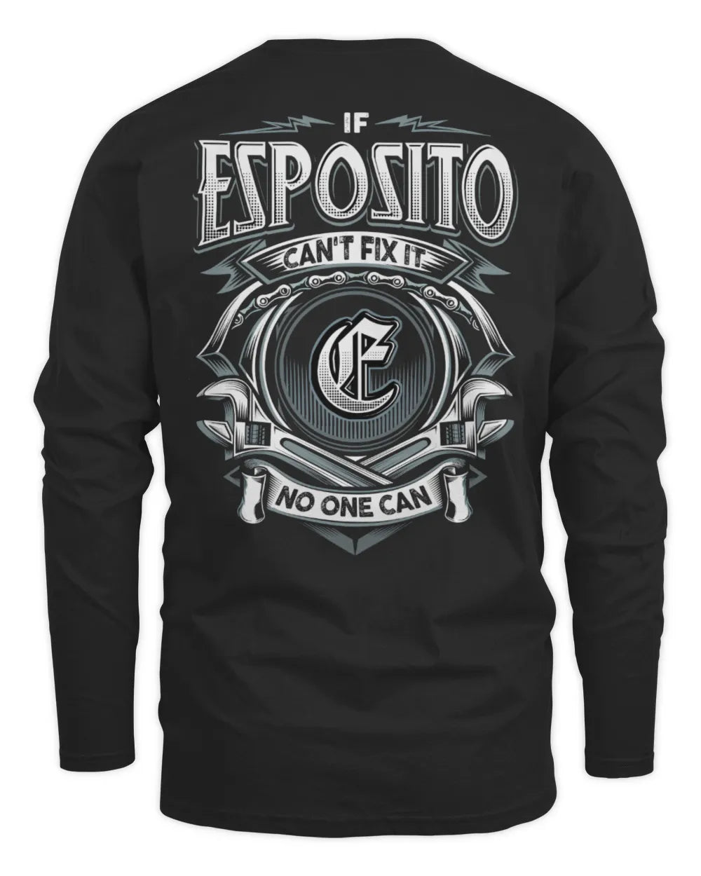 ESPOSITO AP81-K4-626 - Personalized Ahmed Quote Apparel “If Ahmed Can't Fix It, No One Can” - Men's Long Sleeved T-Shirt - Black