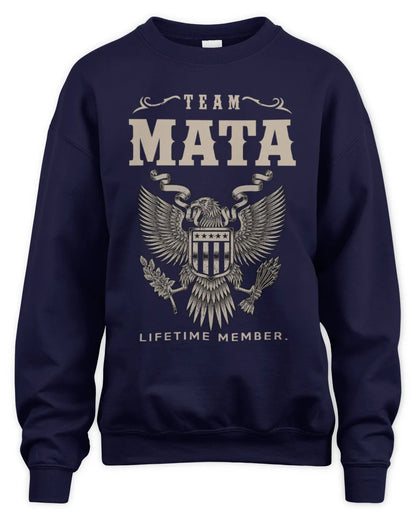 MATA TP06-K82 – Personalized Classic Style Apparel “Team NAME Lifetime Member” - Unisex Sweatshirt - Navy