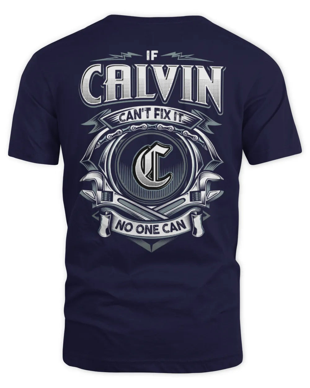 CALVIN AP81-K4-626 - Personalized Ahmed Quote Apparel “If Ahmed Can't Fix It, No One Can” - Unisex Standard T-Shirt - Navy