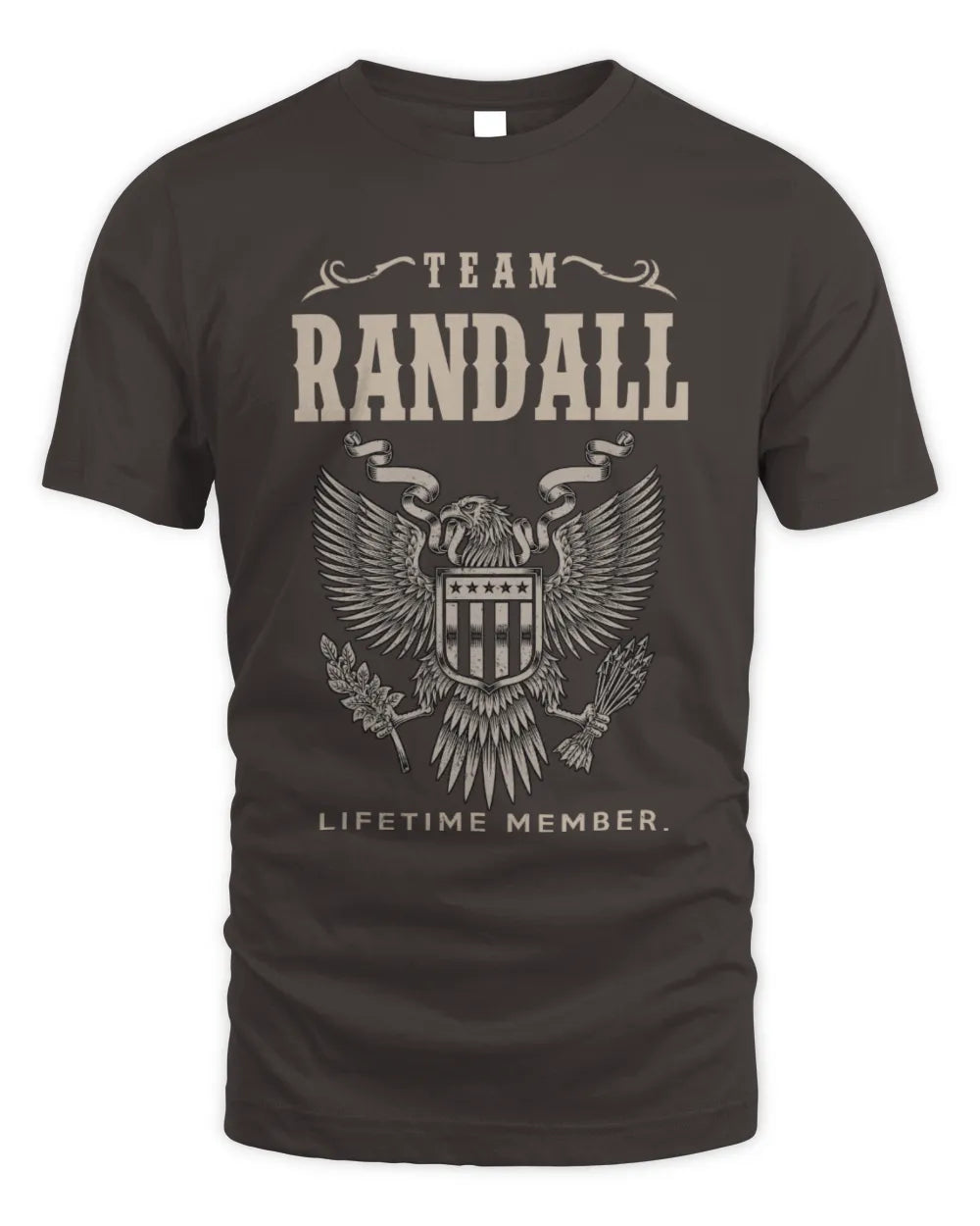 RANDALL TP06-K82 – Personalized Classic Style Apparel “Team NAME Lifetime Member” - Unisex Standard T-Shirt - Dark Chocolate