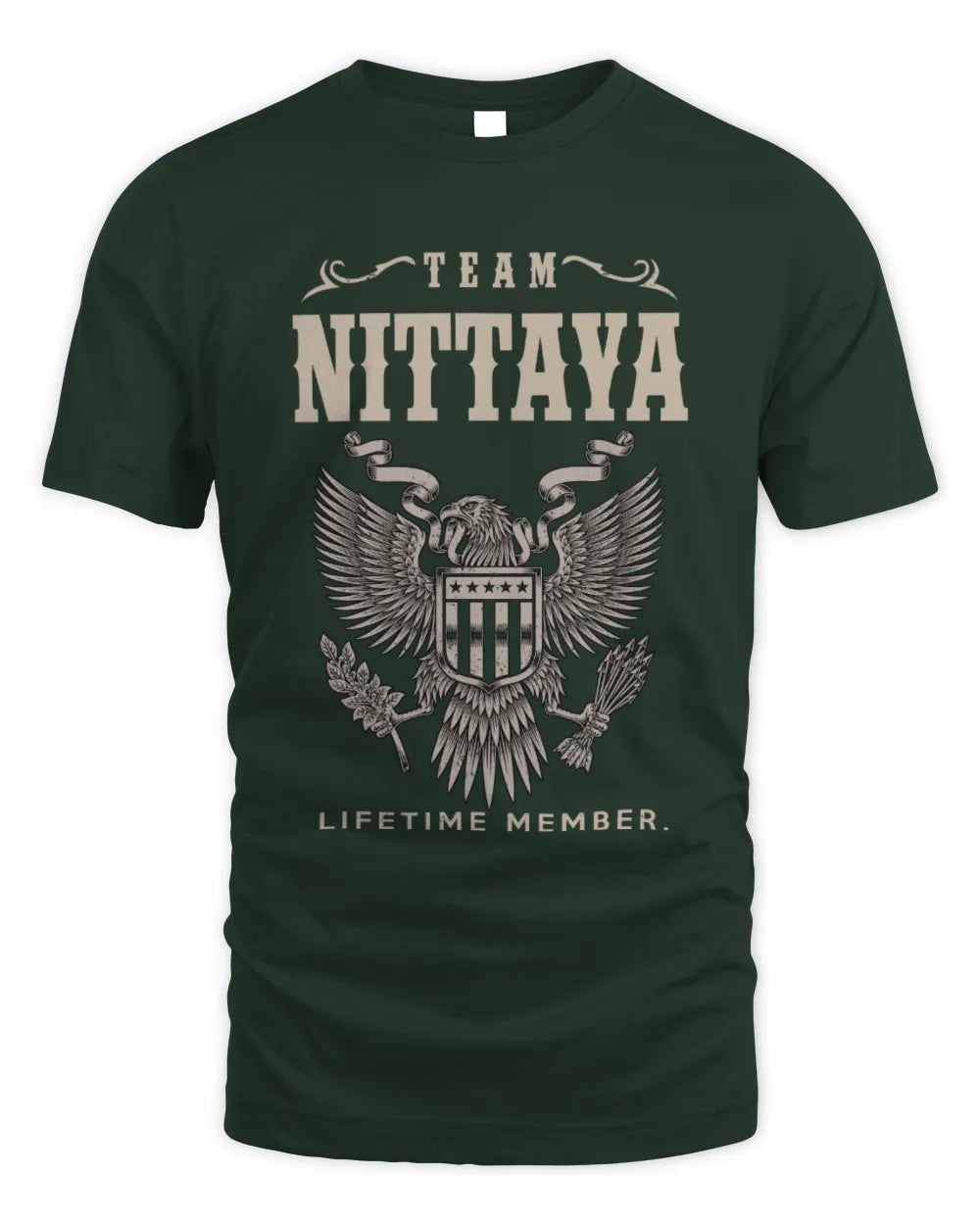 NITTAYA TP06-K82 – Personalized Classic Style Apparel “Team NAME Lifetime Member” - Unisex Standard T-Shirt - Forest Green