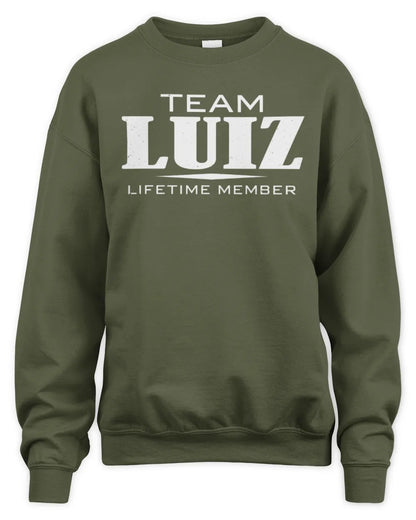 LUIZ BL62-K4-128 - Personalized “Team NAME Lifetime Member” - Unisex Sweatshirt - Military Green