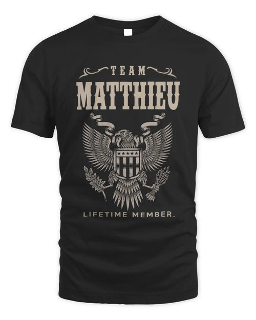 MATTHIEU TP06-K82 – Personalized Classic Style Apparel “Team NAME Lifetime Member” - Unisex Standard T-Shirt - Black