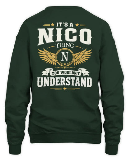 NICO KT06-M008 It’s a [NAME] Thing – You Wouldn’t Understand | Personalized Vintage T-Shirt - Unisex Sweatshirt - Forest Green