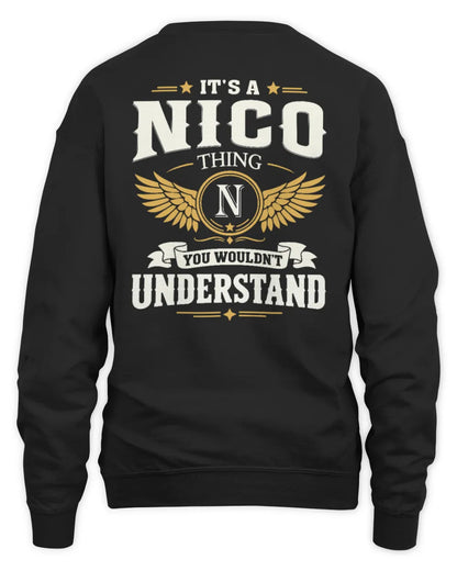 NICO KT06-M008 It’s a [NAME] Thing – You Wouldn’t Understand | Personalized Vintage T-Shirt - Unisex Sweatshirt - Black