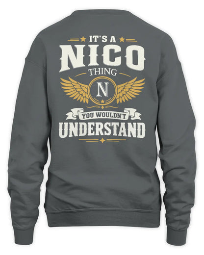 NICO KT06-M008 It’s a [NAME] Thing – You Wouldn’t Understand | Personalized Vintage T-Shirt - Unisex Sweatshirt - Charcoal