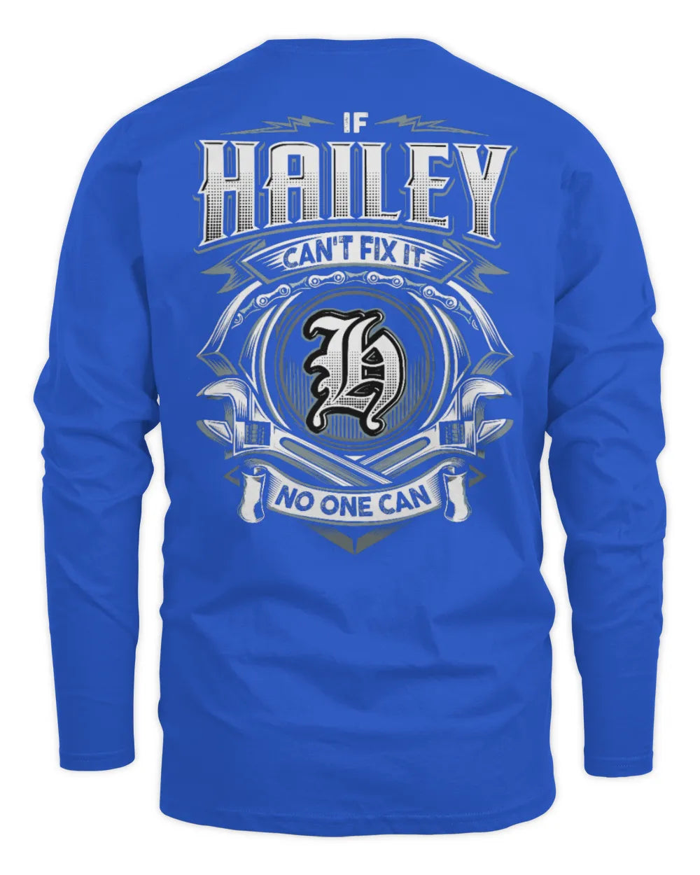 HAILEY AP81-K4-626 - Personalized Ahmed Quote Apparel “If Ahmed Can't Fix It, No One Can” - Men's Long Sleeved T-Shirt - Royal