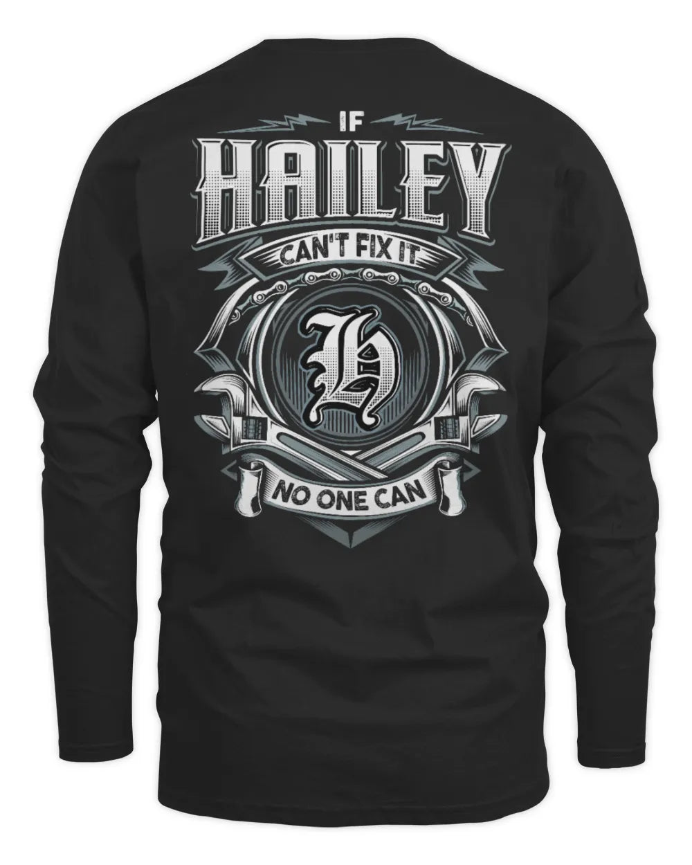 HAILEY AP81-K4-626 - Personalized Ahmed Quote Apparel “If Ahmed Can't Fix It, No One Can” - Men's Long Sleeved T-Shirt - Black