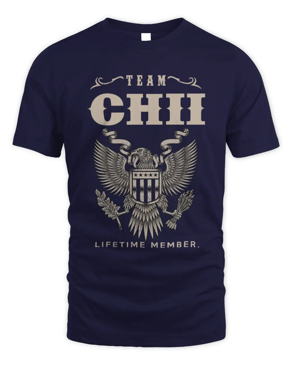 CHII TP06-K82 – Personalized Classic Style Apparel “Team NAME Lifetime Member” - Unisex Standard T-Shirt - Navy