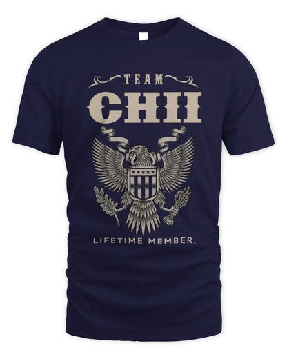 CHII TP06-K82 – Personalized Classic Style Apparel “Team NAME Lifetime Member” - Unisex Standard T-Shirt - Navy