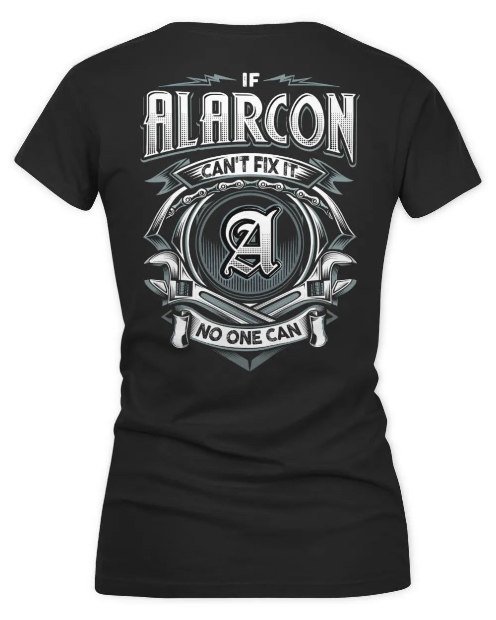 ALARCON AP81-K4-626 - Personalized Ahmed Quote Apparel “If Ahmed Can't Fix It, No One Can” - Women's V-Neck T-Shirt - Black