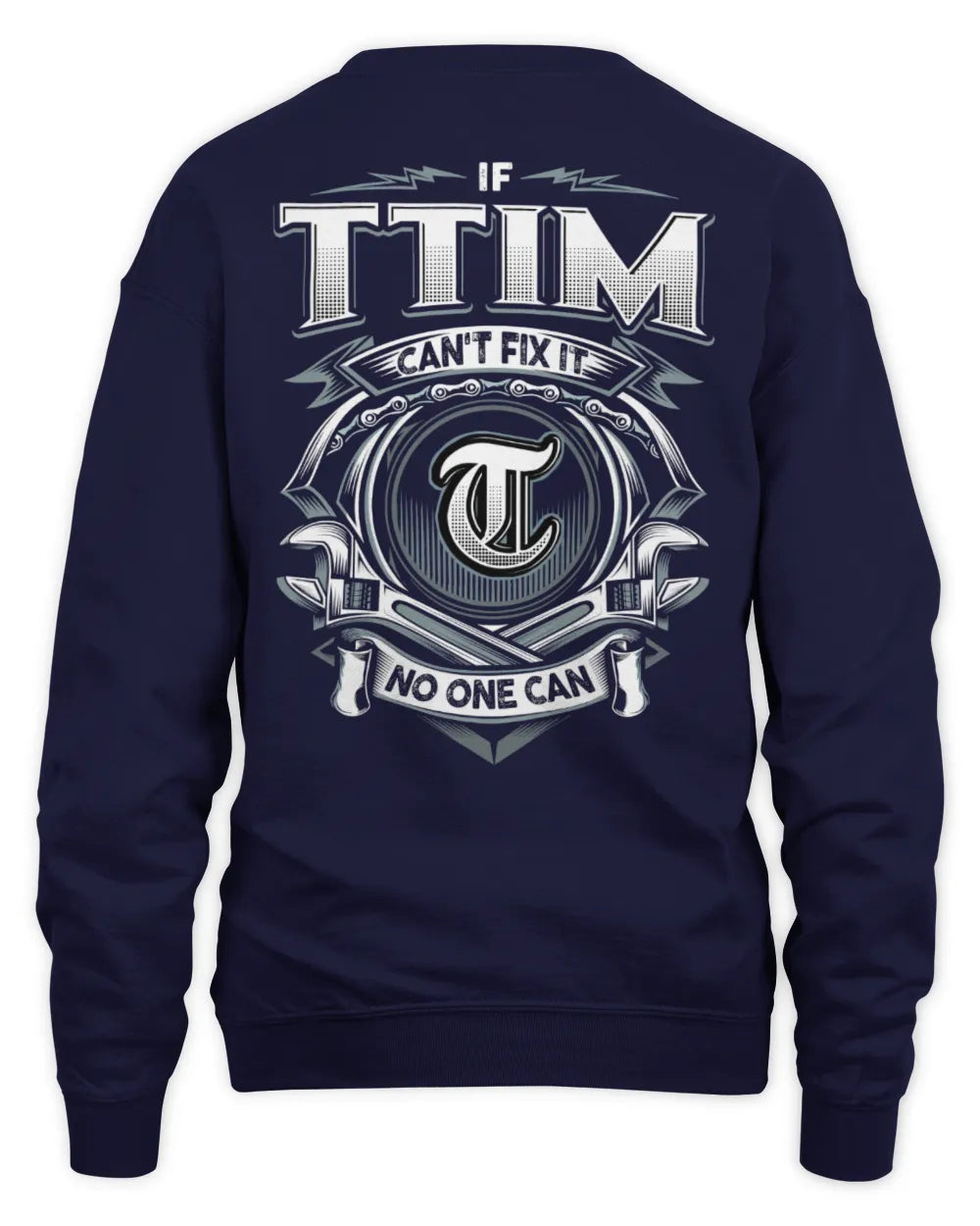 TTIM AP81-K4-626 - Personalized Ahmed Quote Apparel “If Ahmed Can't Fix It, No One Can” - Unisex Sweatshirt - Navy