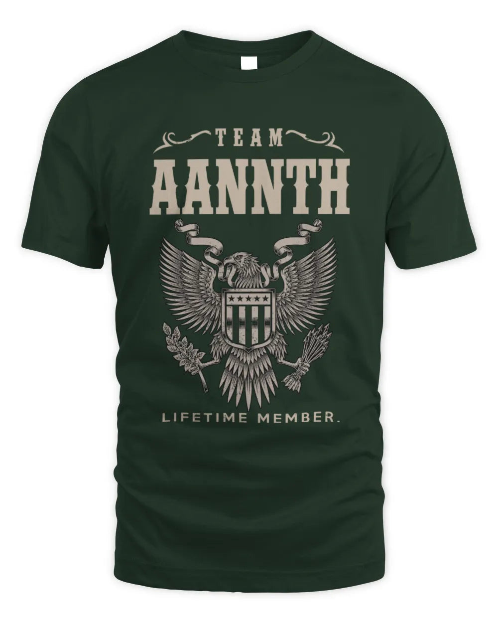 AANNTH TP06-K82 – Personalized Classic Style Apparel “Team NAME Lifetime Member” - Unisex Standard T-Shirt - Forest Green