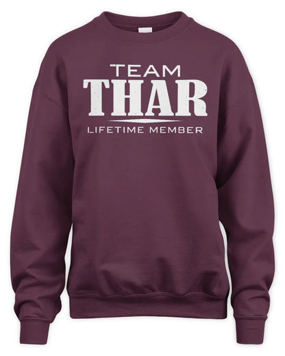 THAR BL62-K4-128 - Personalized “Team NAME Lifetime Member” - Unisex Sweatshirt - Maroon