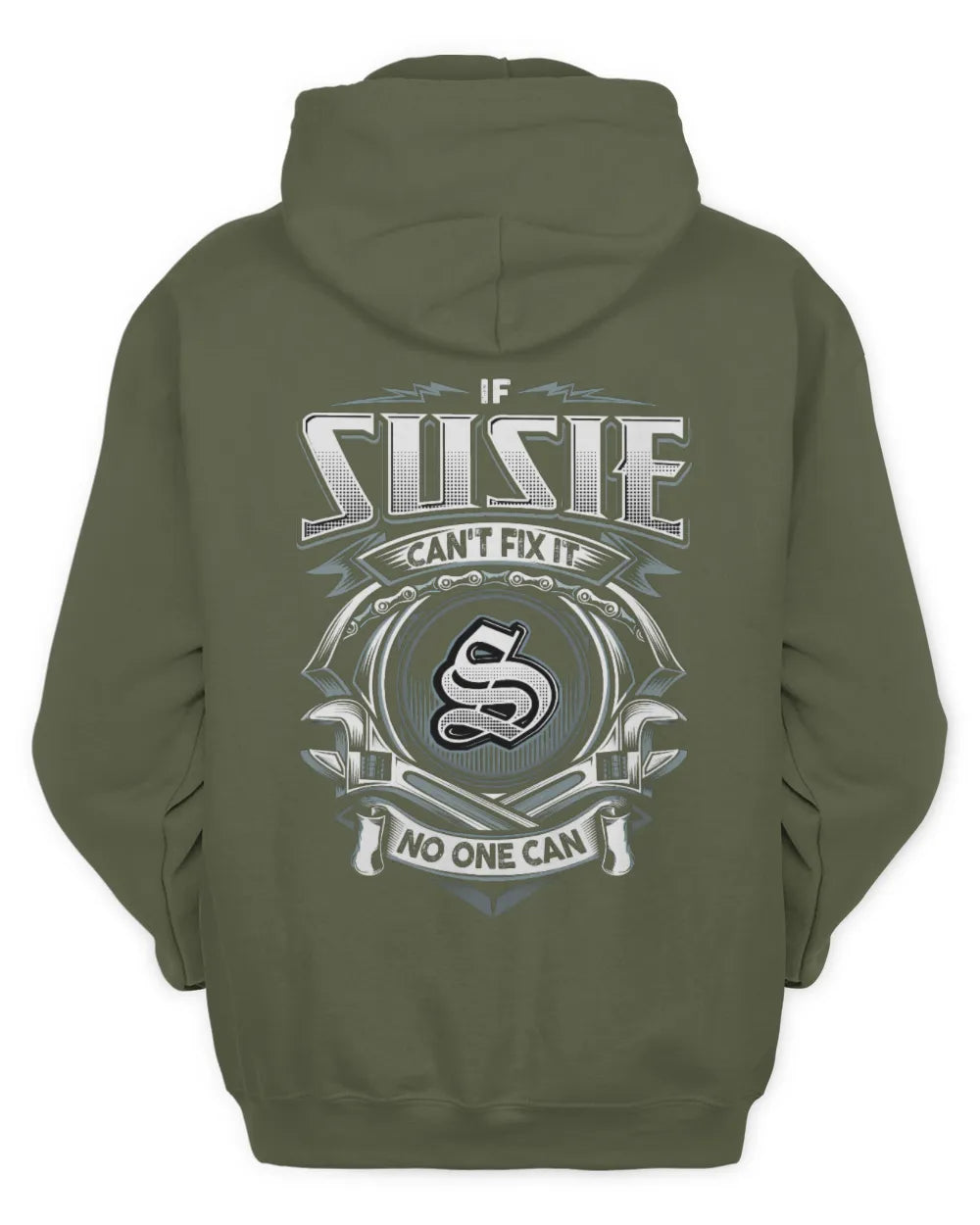 SUSIE AP81-K4-626 - Personalized Ahmed Quote Apparel “If Ahmed Can't Fix It, No One Can” - Unisex Hoodie - Military Green