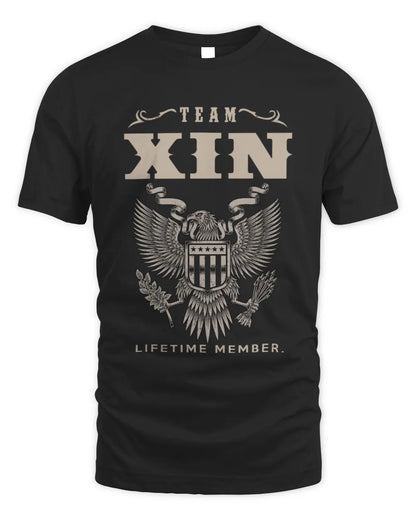 XIN TP06-K82 – Personalized Classic Style Apparel “Team NAME Lifetime Member” - Unisex Standard T-Shirt - Black