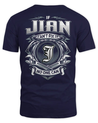 JIAN AP81-K4-626 - Personalized Ahmed Quote Apparel “If Ahmed Can't Fix It, No One Can” - Unisex Standard T-Shirt - Navy
