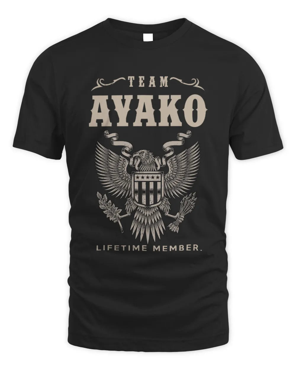 AYAKO TP06-K82 – Personalized Classic Style Apparel “Team NAME Lifetime Member” - Unisex Standard T-Shirt - Black