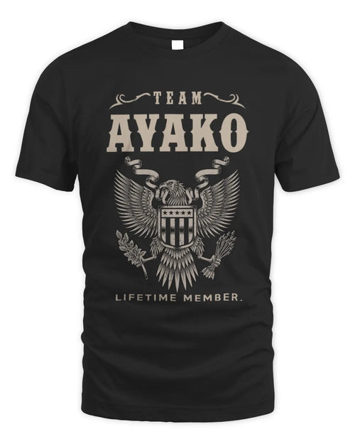 AYAKO TP06-K82 – Personalized Classic Style Apparel “Team NAME Lifetime Member” - Unisex Standard T-Shirt - Black