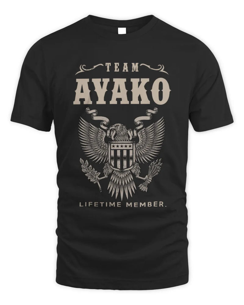 AYAKO TP06-K82 – Personalized Classic Style Apparel “Team NAME Lifetime Member” - Unisex Standard T-Shirt - Black