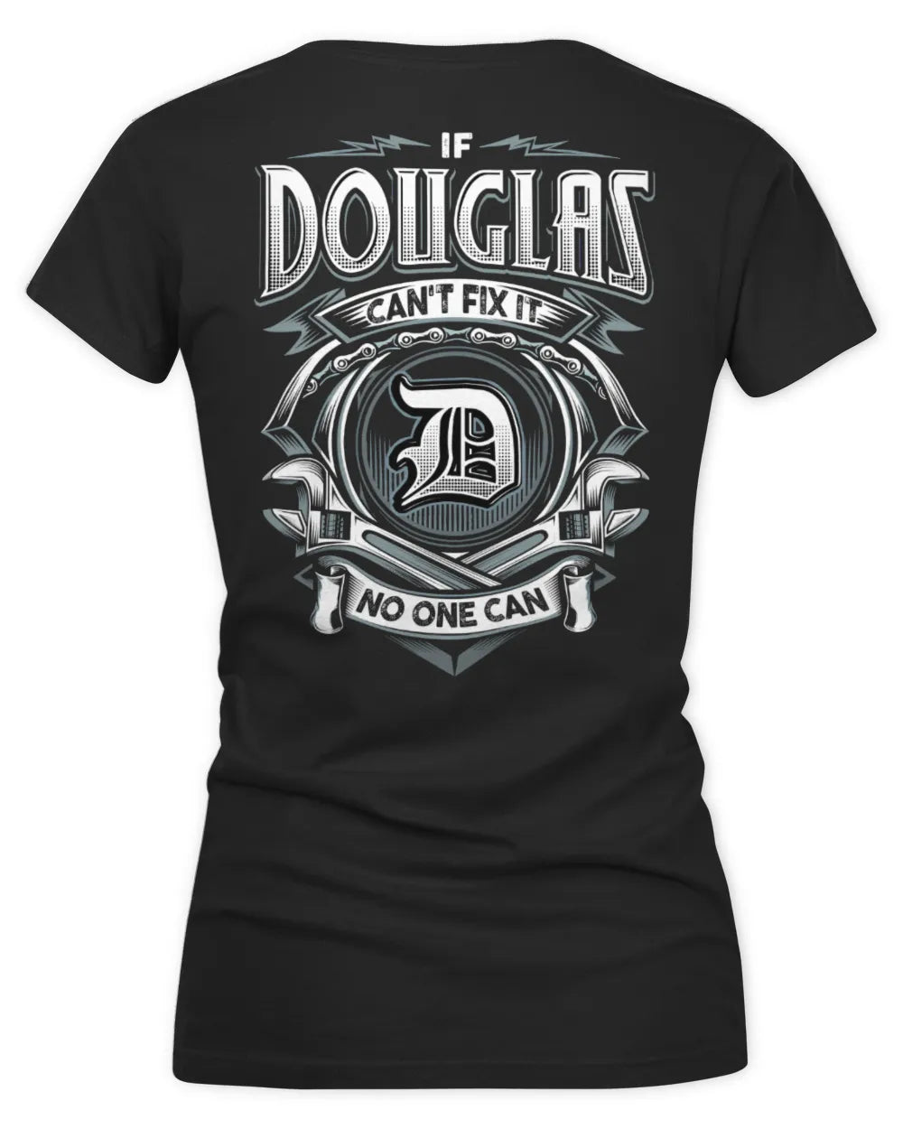 DOUGLAS AP81-K4-626 - Personalized Ahmed Quote Apparel “If Ahmed Can't Fix It, No One Can” - Women's V-Neck T-Shirt - Black