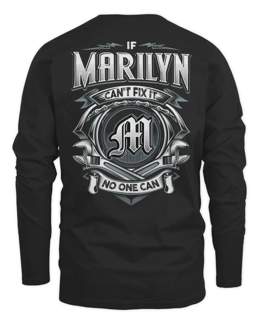MARILYN AP81-K4-626 - Personalized Ahmed Quote Apparel “If Ahmed Can't Fix It, No One Can” - Men's Long Sleeved T-Shirt - Black