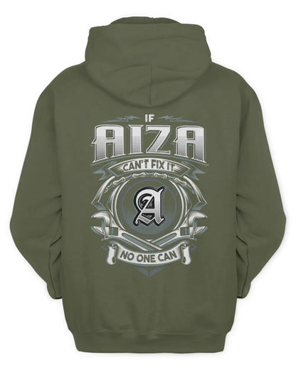 AIZA AP81-K4-626 - Personalized Ahmed Quote Apparel “If Ahmed Can't Fix It, No One Can” - Unisex Hoodie - Military Green