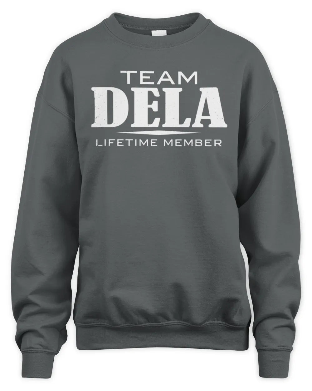 DELA BL62-K4-128 - Personalized “Team NAME Lifetime Member” - Unisex Sweatshirt - Charcoal