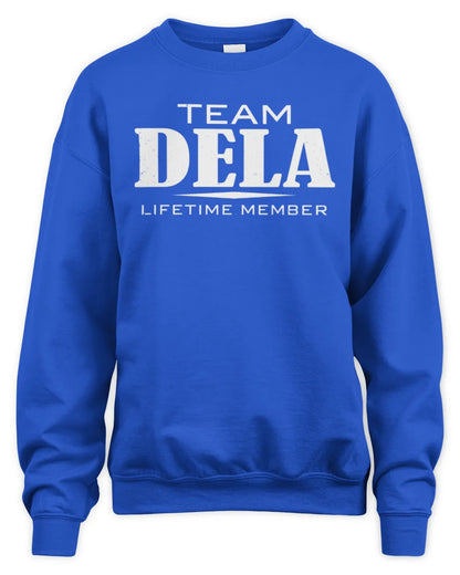 DELA BL62-K4-128 - Personalized “Team NAME Lifetime Member” - Unisex Sweatshirt - Royal