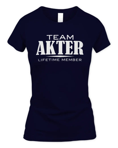 AKTER BL62-K4-128 - Personalized “Team NAME Lifetime Member” - Women's Standard T-Shirt - Navy