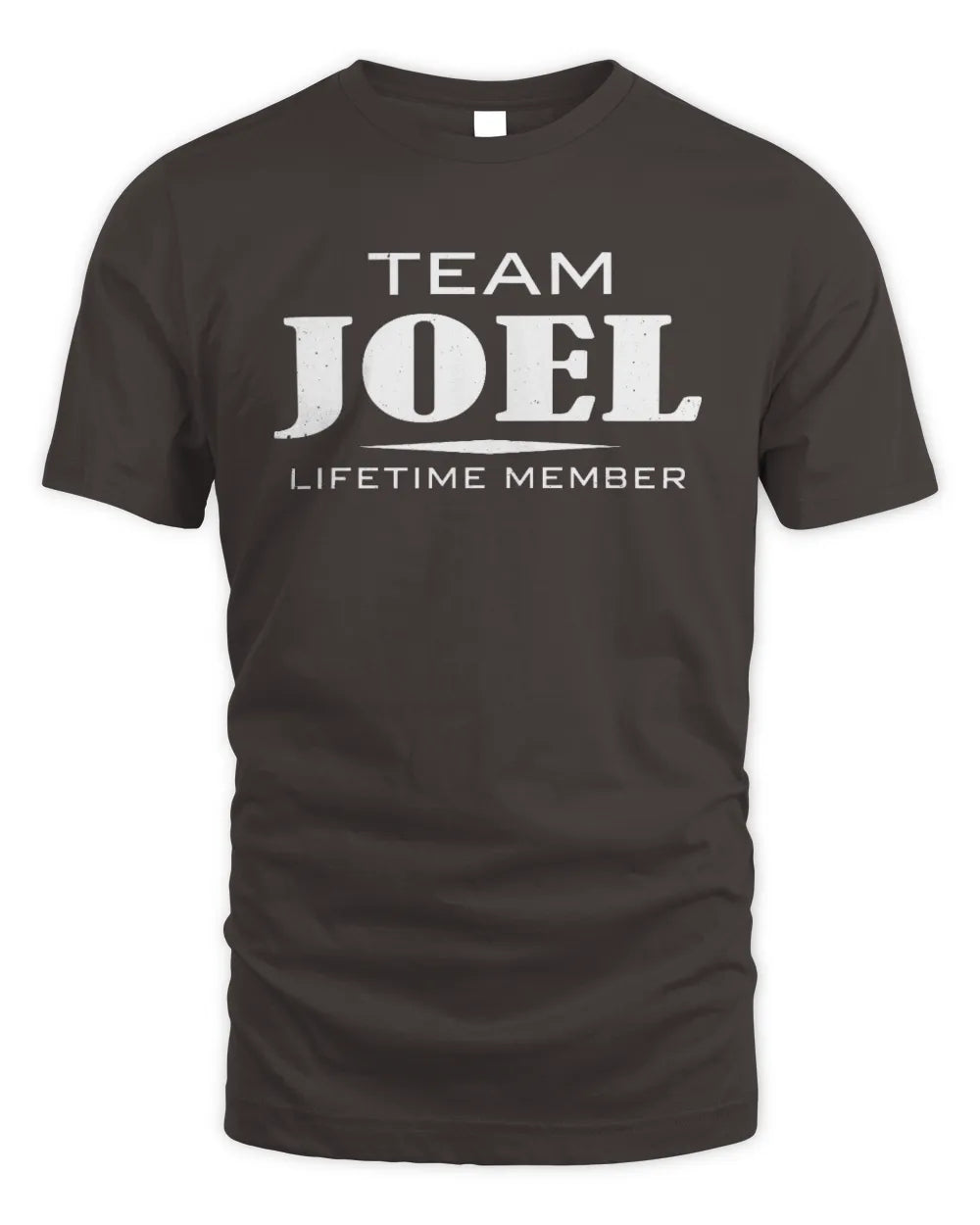 JOEL BL62-K4-128 - Personalized “Team NAME Lifetime Member” - Unisex Standard T-Shirt - Dark Chocolate