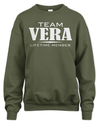 VERA BL62-K4-128 - Personalized “Team NAME Lifetime Member” - Unisex Sweatshirt - Military Green