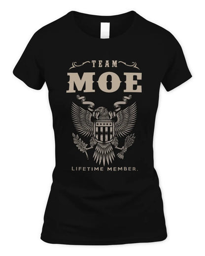 MOE TP06-K82 – Personalized Classic Style Apparel “Team NAME Lifetime Member” - Women's Standard T-Shirt - Black