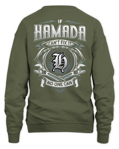 HAMADA AP81-K4-626 - Personalized Ahmed Quote Apparel “If Ahmed Can't Fix It, No One Can” - Unisex Sweatshirt - Military Green