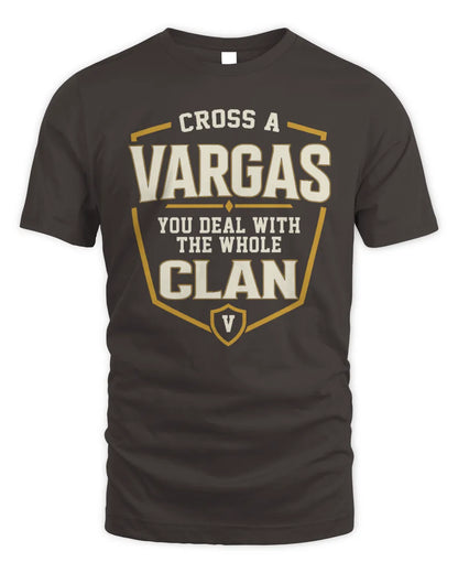 VARGAS NT1-K008 Cross A/An NAME, You Deal With the Whole Clan | Personalized Vintage T-Shirt - Unisex Standard T-Shirt - Dark Chocolate